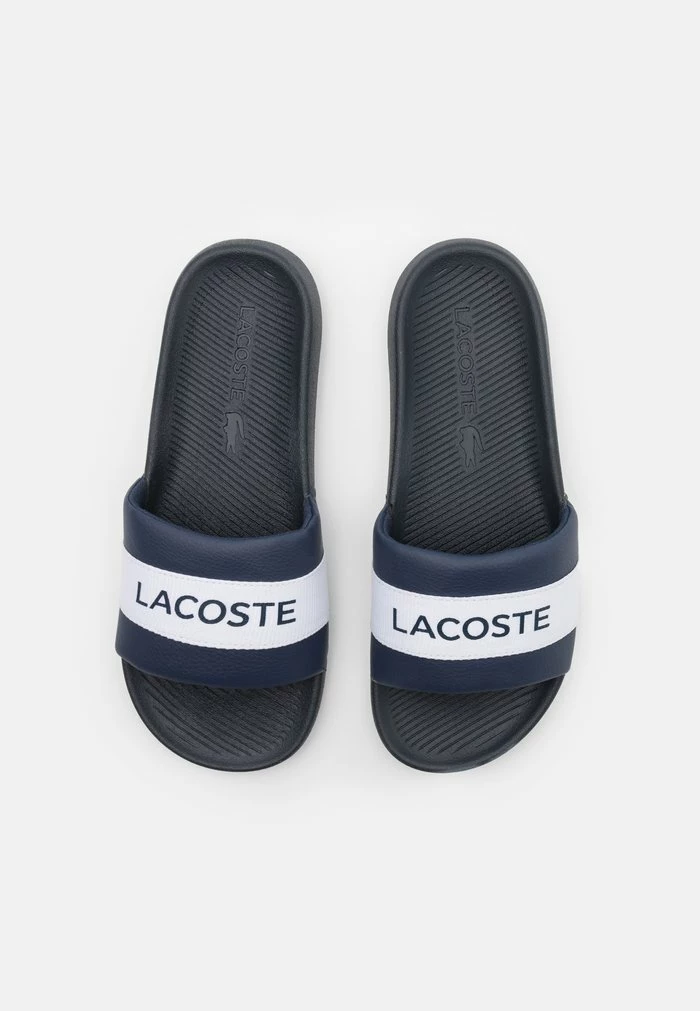 Lacoste CROCO SLIDE - Mules - Navy/white 6 Lacoste CROCO SLIDE - Mules - Navy/white - Image 4
