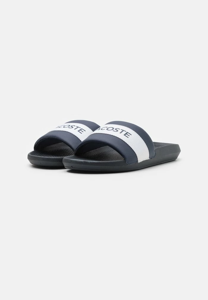 Lacoste CROCO SLIDE - Mules - Navy/white 4 Lacoste CROCO SLIDE - Mules - Navy/white - Image 2