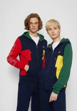 Lacoste UNISEX - Zip-up Sweatshirt - Navy Blue/red/green/broom -Lacoste Sales Store 6600537a65bd4732a89a96241c19e413