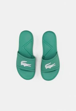 Lacoste SLIDE - Pool Slides - Green White -Lacoste Sales Store 86bf62f82153417b9233ef3263cf54a1