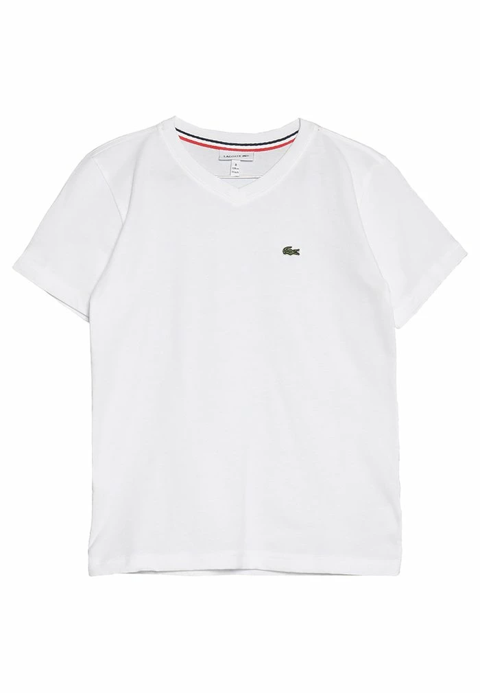 Lacoste BOY V-NECK TEE - Basic T-shirt - Blanc 5 Lacoste BOY V-NECK TEE - Basic T-shirt - Blanc - Image 3