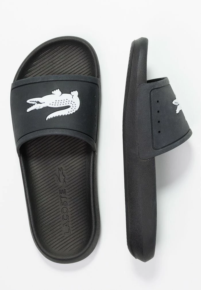 Lacoste CROCO SLIDE - Pool Slides - Black 6 Lacoste CROCO SLIDE - Pool Slides - Black - Image 4