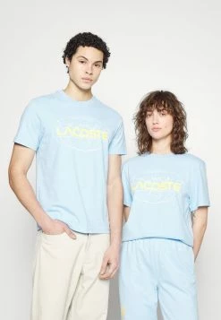 Lacoste EXCLUSIVE UNISEX GUEOE - Print T-shirt - Light Blue