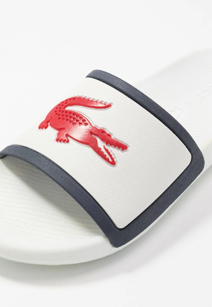 Lacoste CROCO SLIDE - Pool Slides - White/navy/red 8 Lacoste CROCO SLIDE - Pool Slides - White/navy/red - Image 6