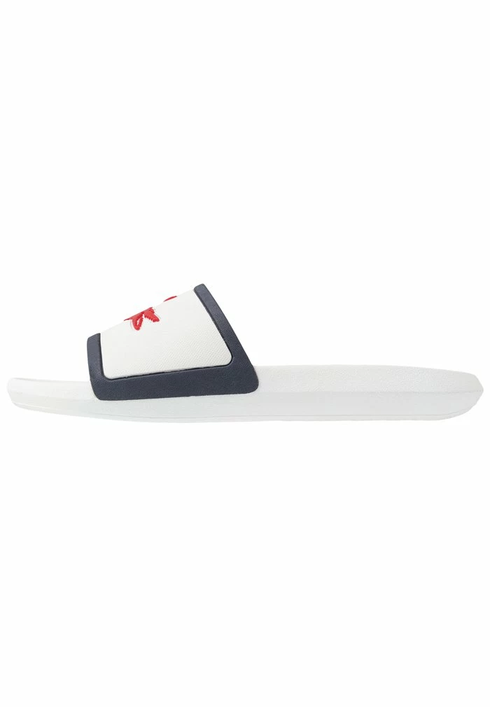 Lacoste CROCO SLIDE - Pool Slides - White/navy/red 3 Lacoste CROCO SLIDE - Pool Slides - White/navy/red