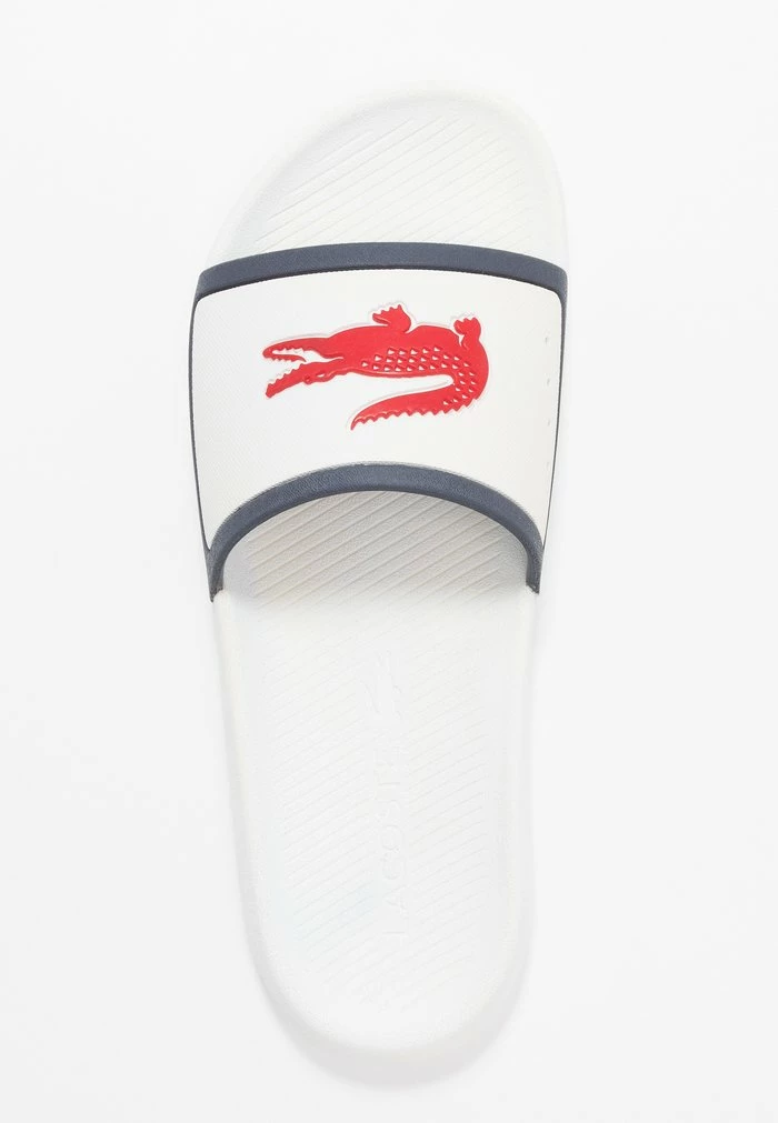 Lacoste CROCO SLIDE - Pool Slides - White/navy/red 4 Lacoste CROCO SLIDE - Pool Slides - White/navy/red - Image 2
