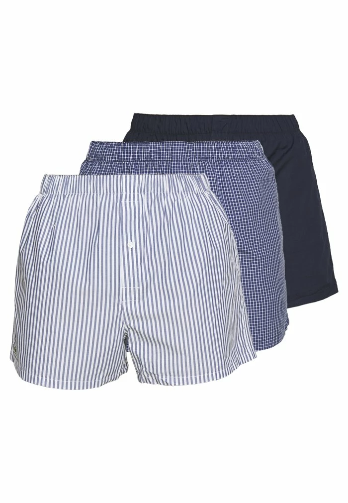 Lacoste 3Pack - Boxer Shorts - Navy Blue/white-tropical 3 Lacoste 3Pack - Boxer Shorts - Navy Blue/white-tropical