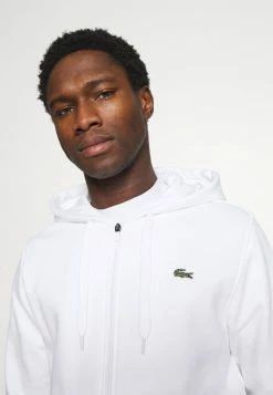Lacoste Zip-up Sweatshirt - Blanc -Lacoste Sales Store ed22c4e5752c43eeb153298b30a717ce