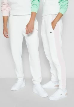 Lacoste UNISEX - Tracksuit Bottoms - Off White/light Pink