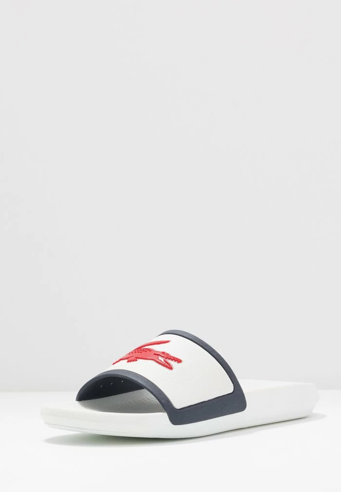 Lacoste CROCO SLIDE - Pool Slides - White/navy/red 5 Lacoste CROCO SLIDE - Pool Slides - White/navy/red - Image 3