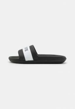Lacoste CROCO SLIDE - Mules - Black/white -Lacoste Sales Store fec799f5dc214238b1c8a497d93f1311